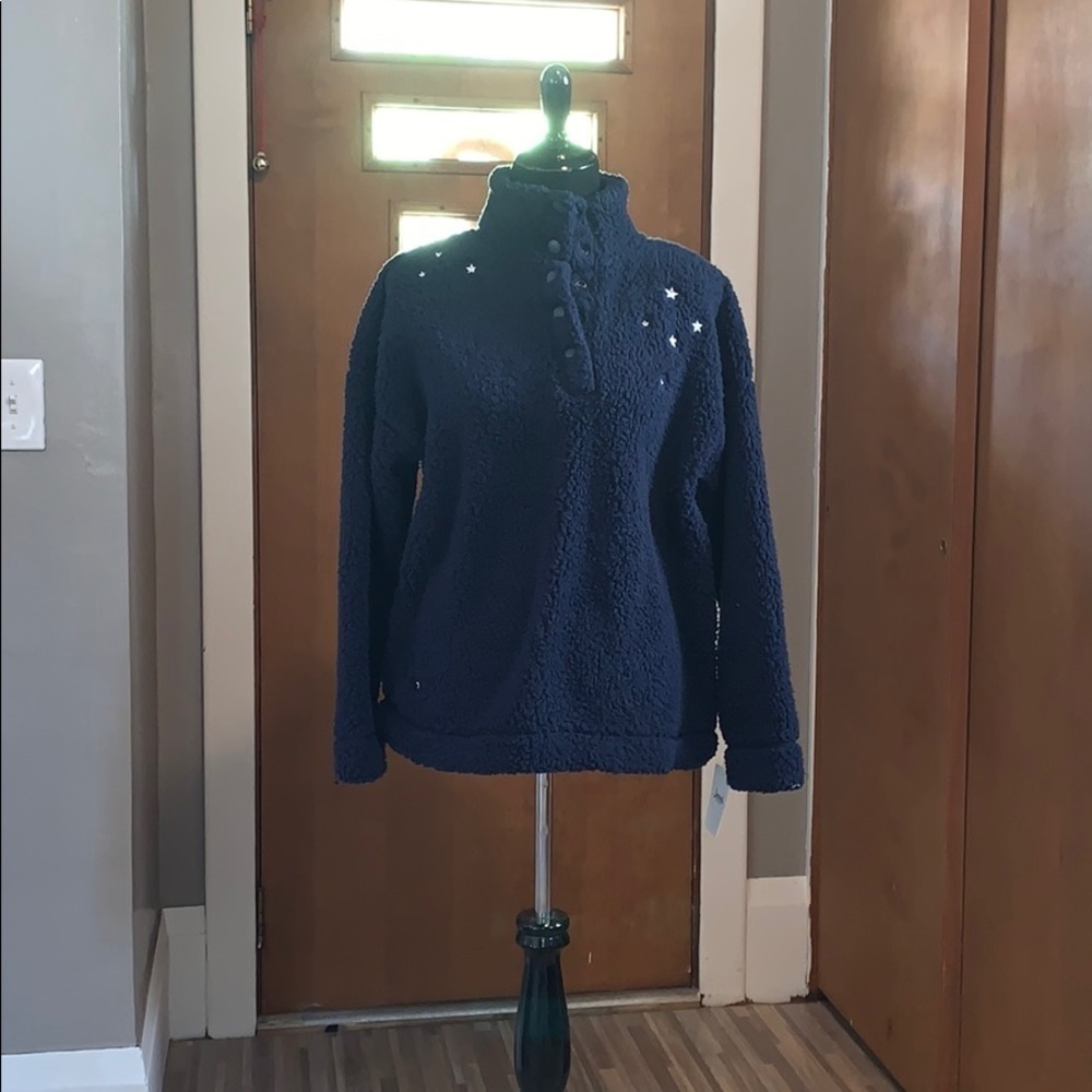 Jenni intimates cozy navy Sherpa pullover!